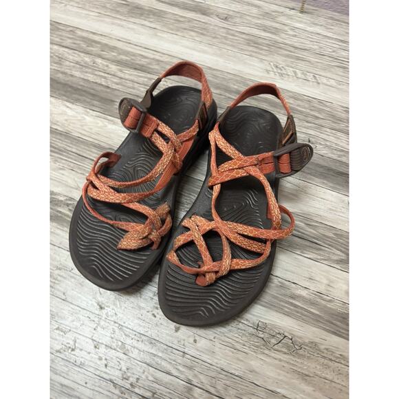 Chaco Strappy Womens Sandals Size 9 Orange Comfort Walking Shoes - Picture 6 of 9